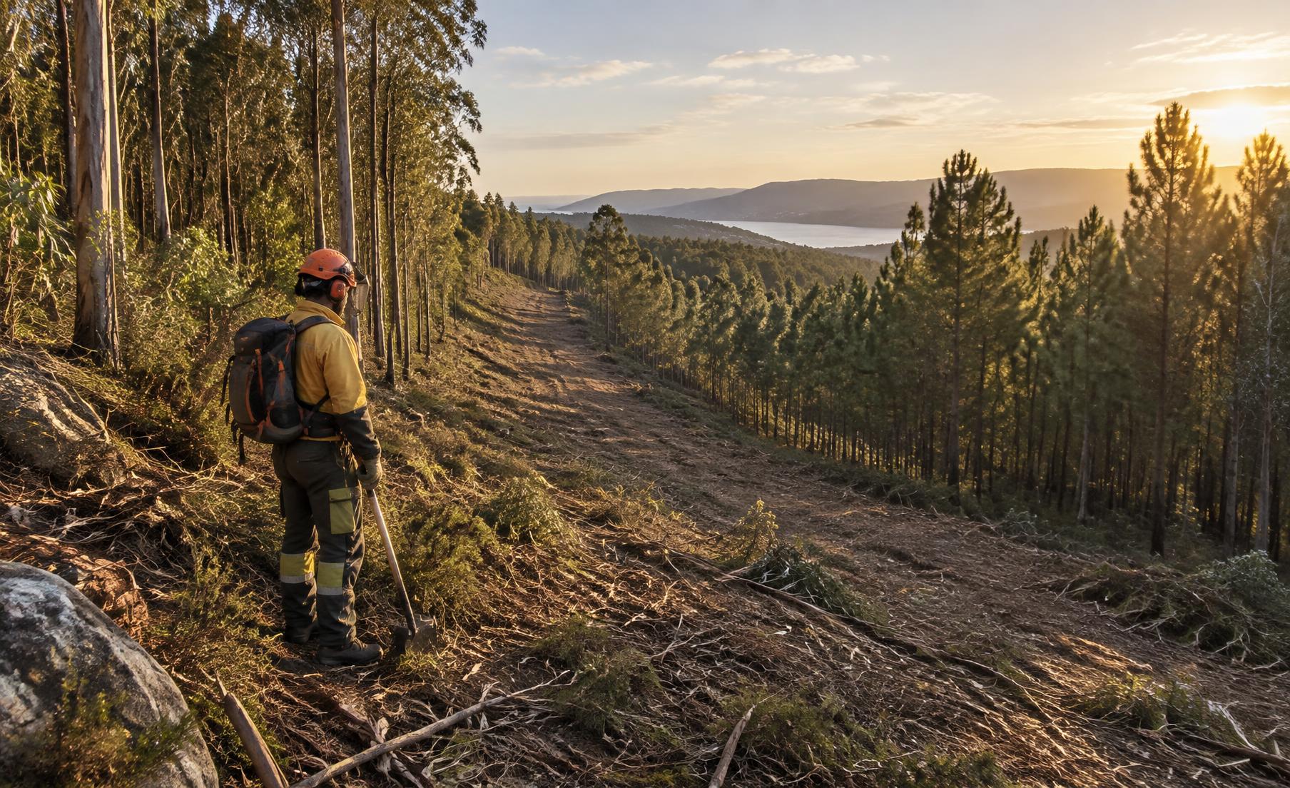 Franja forestal acondicionada para prevenir incendios